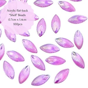 100pcs Shell Flatback Beads, 0.7x1.4cm.Dot art supplies, Mandala art, Acrylic Gems,DIY Crafts and Jewelry Making.7 Colors Available