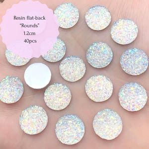 40pcs Flatback resin &quot;Rounds&quot;, 1.2cm.Dot art supplies, Mandala art, Resin Gems,DIY Crafts and Jewelry Making.3 Colors Available