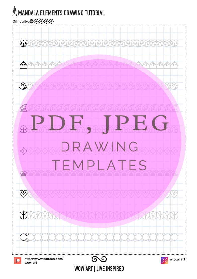 2.NEW 1x1 cell Patterns training sheets for beginnersPdf,jpeg. Mandala art, diy, instant downloads, lettering, art therapy, calligraphy image 3