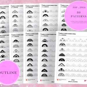 7. Fogli di formazione per modelli complessi! Pdf,jpeg. Arte mandala, ornamenti, carta digitale, download istantanei, fatto a mano, arteterapia, calligrafia