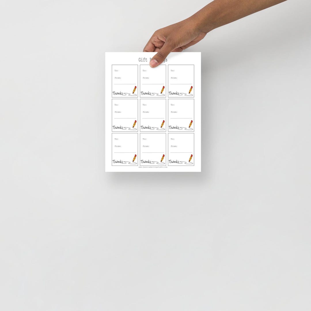 Printable Teacher Gift Bag Tags Instant Download Classroom Gift