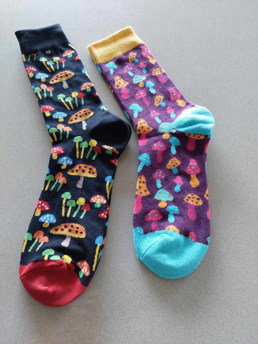 2 Pairs of Mushroom Socks Etsy UK