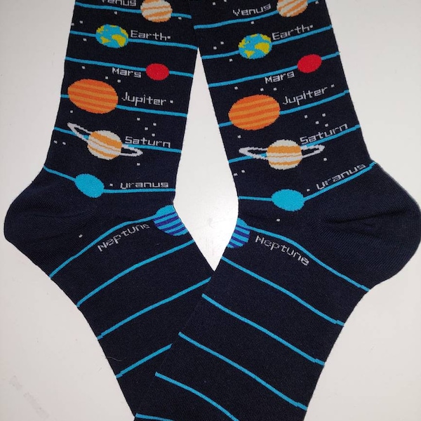 Planet socks. Solar system socks. Stars. Shooting stars.