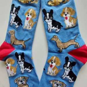 Dog, Puppy cute cotton socks. Unisex. Colourful. Lovely gift.