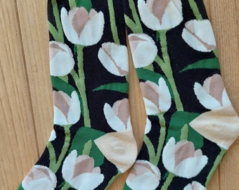 Tulip flower socks. Floral.