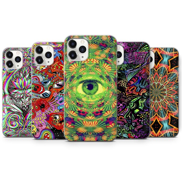 Trippy Psychedelic Phone Case Design for iPhone 14 Pro Max, 13, 12, 11, XS, XR, X, Samsung S22, S21, A53 5G, Note, Pixel 7, Xiaomi 12 Pro R7