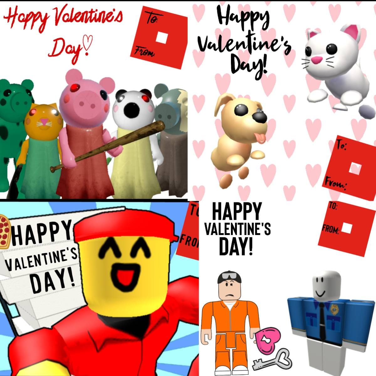 Roblox Valentines Day CARDS. Precut Roblox game cards. Ft. | Etsy
