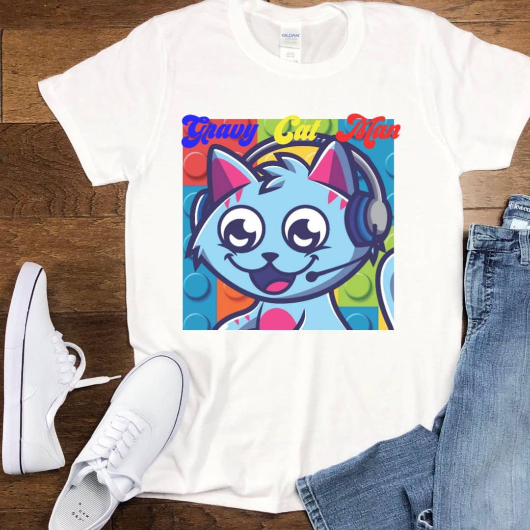 Gravycatman Tshirt Gravy Cat Man Shirt Gravycat Gravy Etsy - how to make fan merch roblox