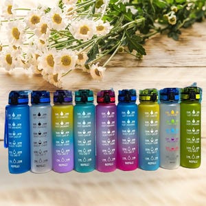 32 Unzen auslaufsichere Time Marker Motivations Sport Wasserflasche