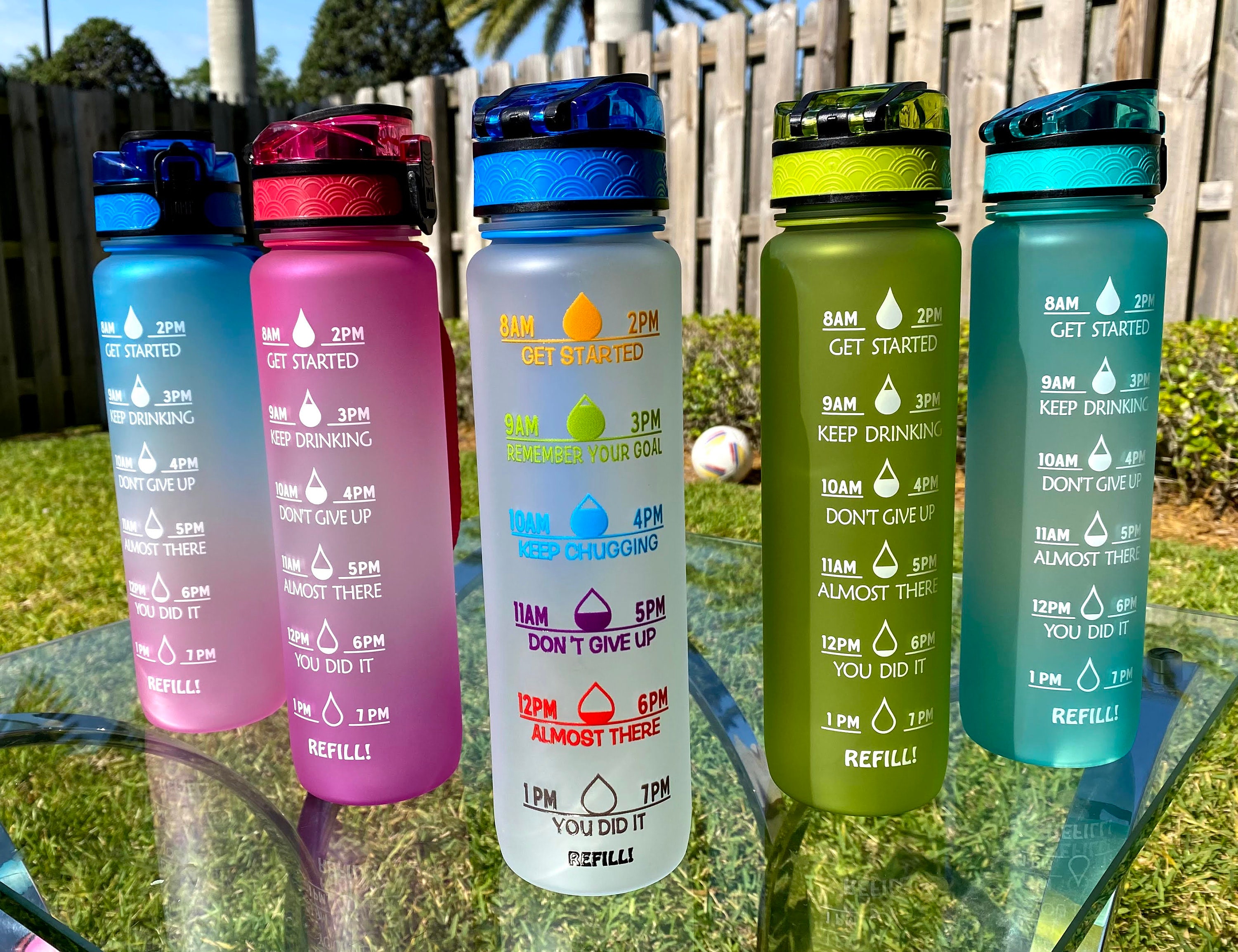 32oz Leakproof Time Marker Motivational Sport Water Bottle Etsy