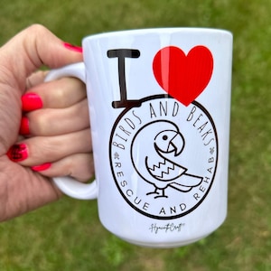 I Heart Birds and Beaks Coffee Mug 15oz