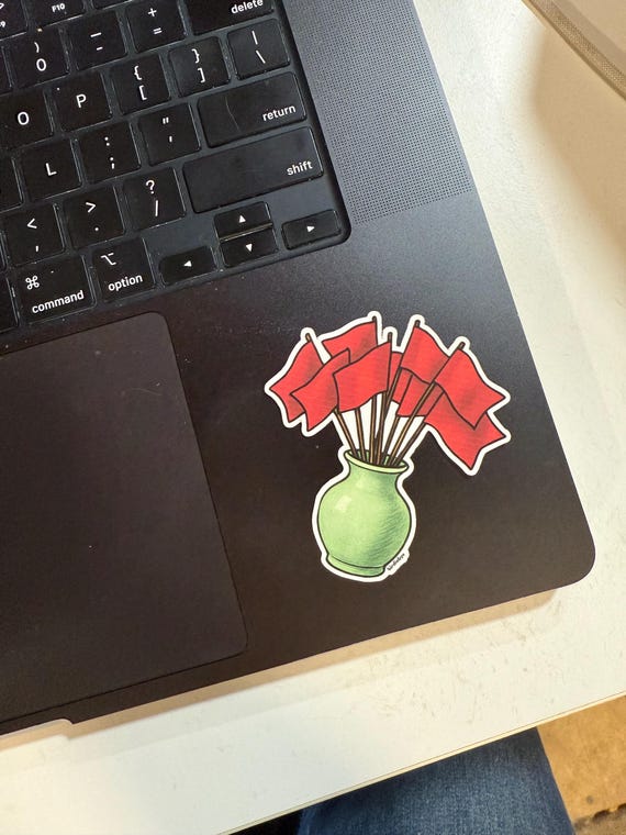 Red Flags Vinyl Sticker: Funny Relationship Humor Decal