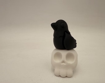 Mini 3D Skull and Raven