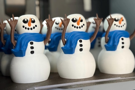 Salty Snowman Figurine: Rude Flipping-off Fuxfactory Character - Etsy