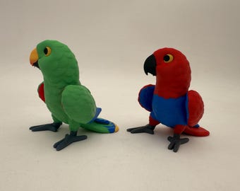 Figura de Eclectus impresa en 3D: modelo de loro, DIY para pintar
