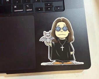 Ozzy Bat Vinyl Sticker: Waterproof Gothic Rock Laptop Decal