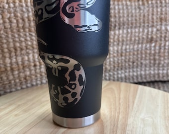 Vaso de serpiente, aislado de acero inoxidable grabado con láser