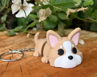 Articulated Corgi Keychain: 3D Printed Dog Fidget Toy