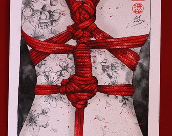 Stampa artistica Shibari: Carta pregiata firmata