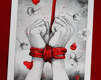 Mani di uomo Shibari - Carta per stampe artistiche Shibari da 270 g/m²