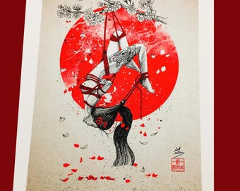 Shibari Fine Art Print - Raus aus meinem Kopf - A4 print (21 x 29,7 cm)