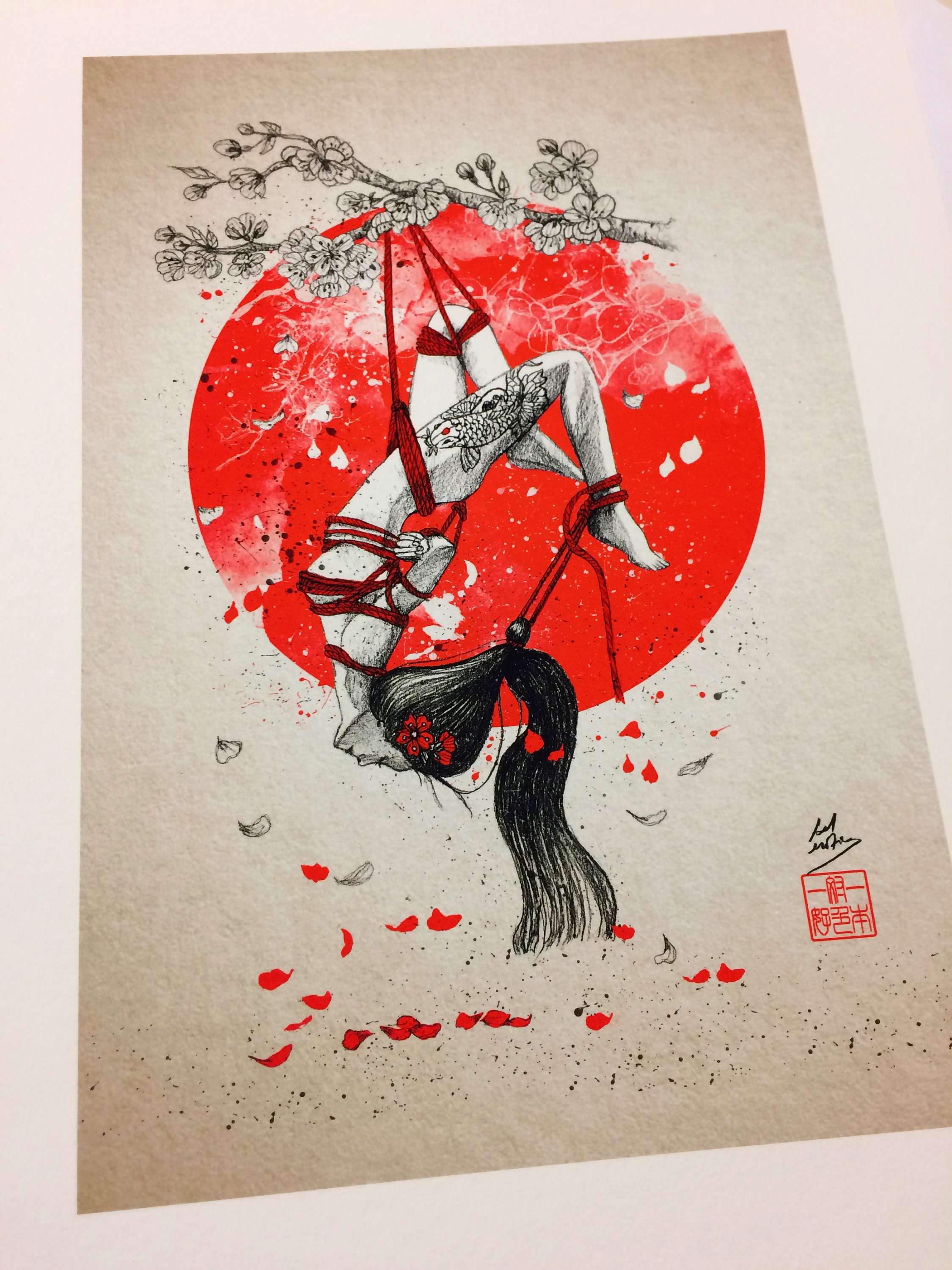 Out of My Head Shibari Fine Art Print Fine Art Paper of Etsy UK