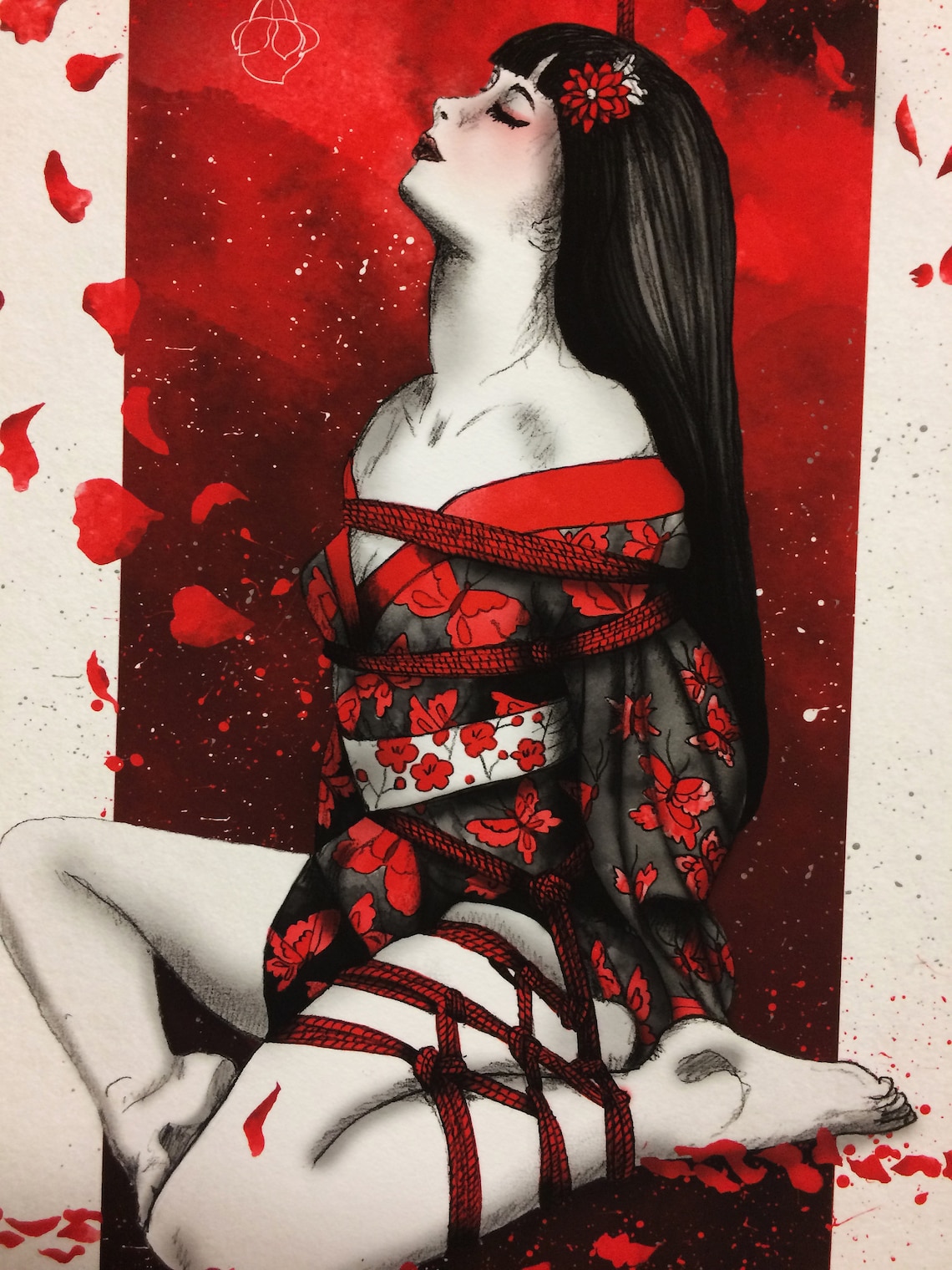 Hanami Shibari Fine Art Print Paper of 210gr Etsy