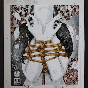 Tether Me - Shibari Fine Art Print - Fine Art Paper of 270gr