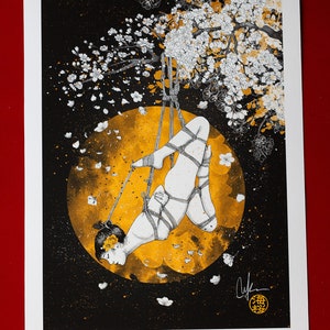 Full Moon Shibari Fine Art Print - Fine Art Paper of 210gr
