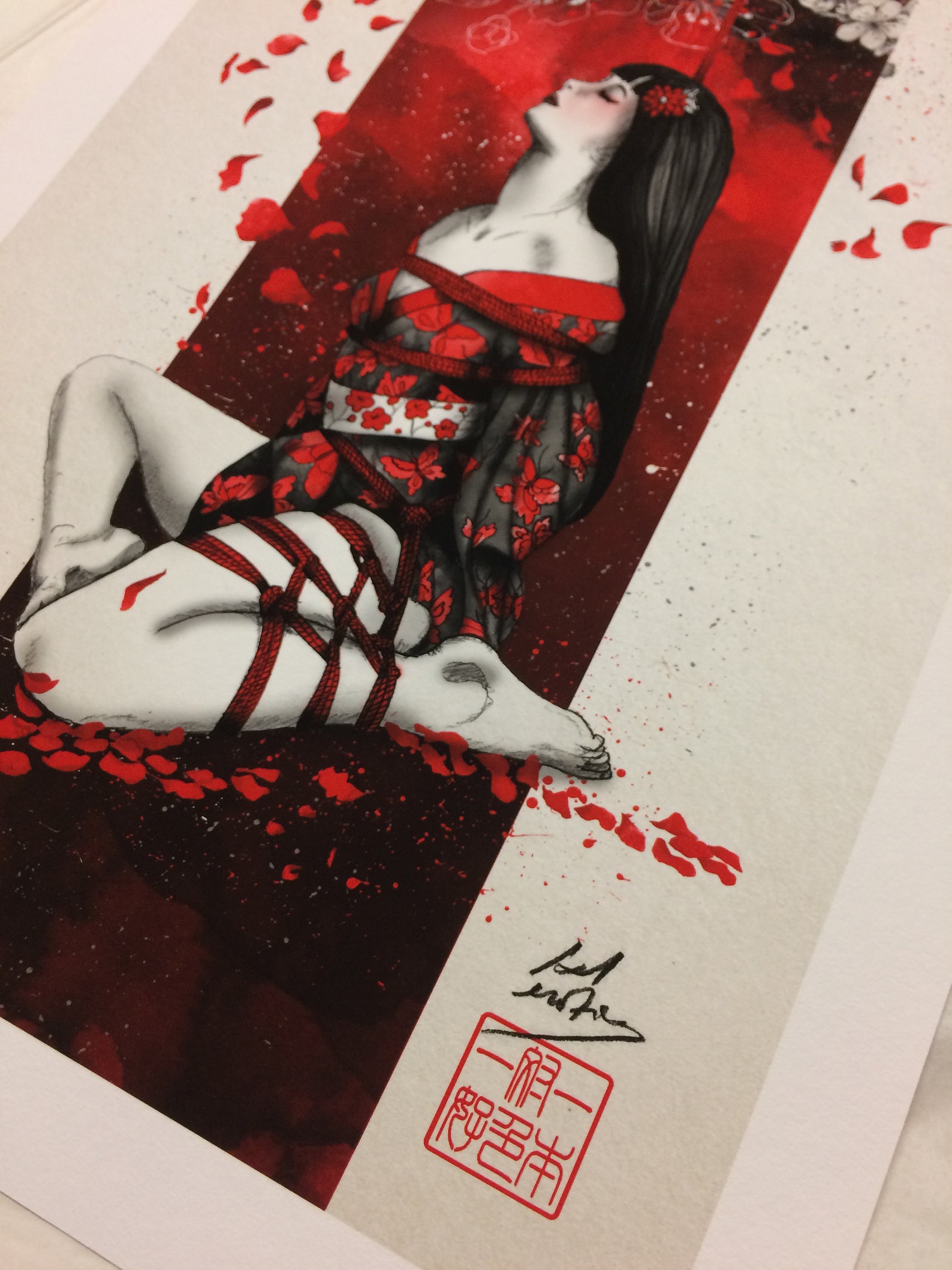 Hanami Shibari Fine Art Print Paper of 210gr Etsy