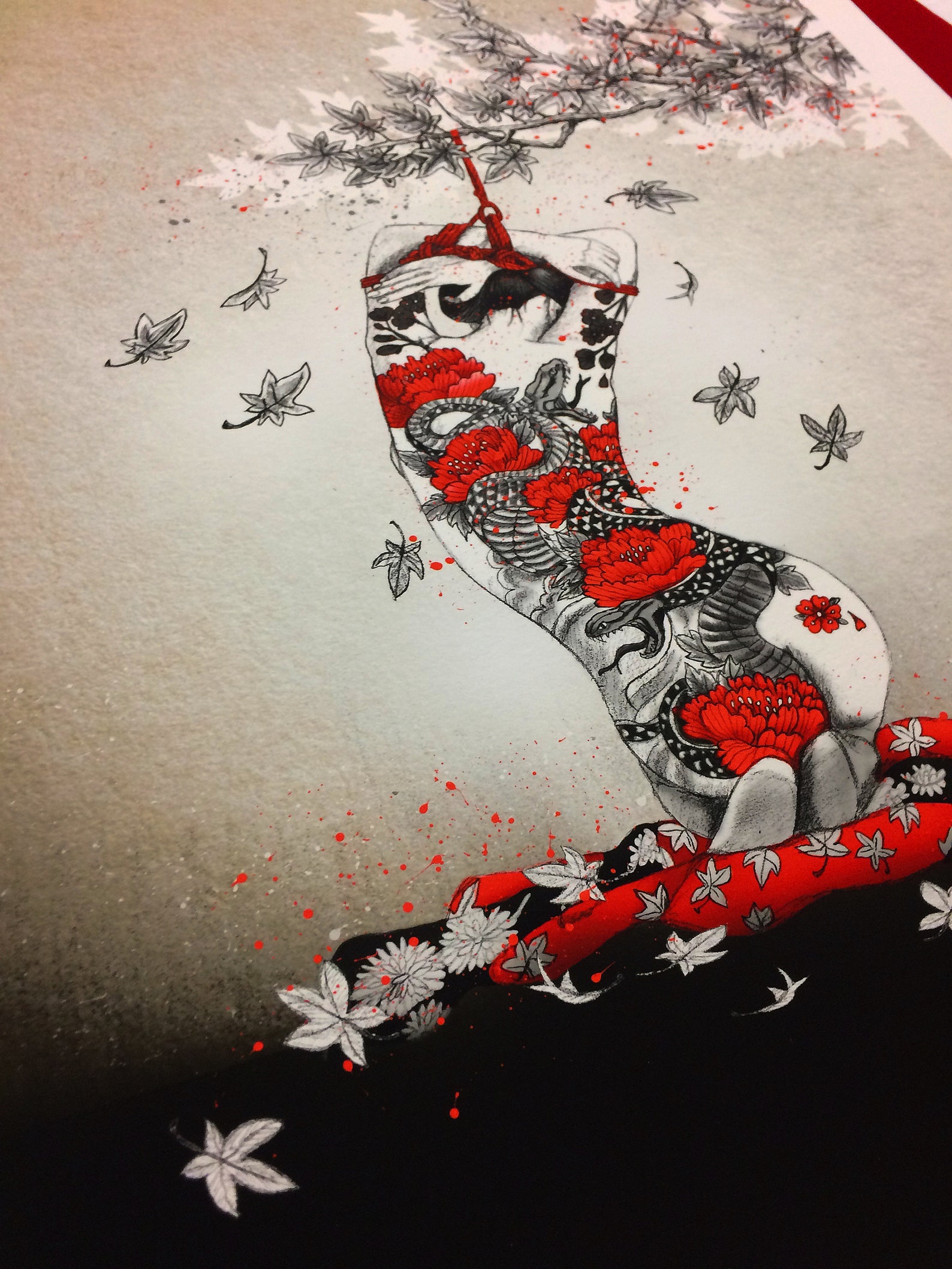 On My Knees Shibari Fine Art Print Fine Art Paper of 210gr Etsy