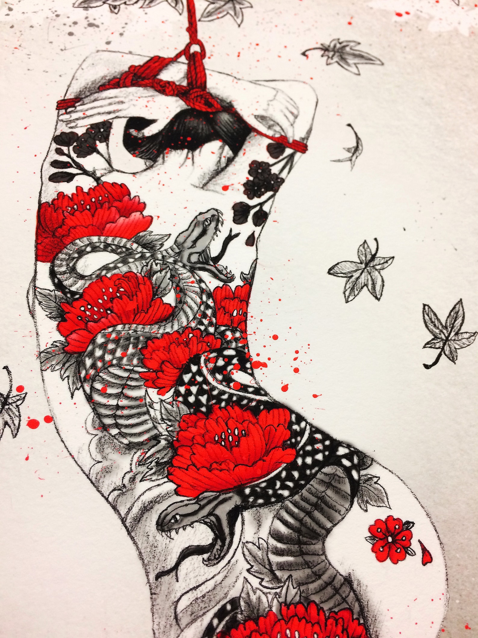 On My Knees Shibari Fine Art Print Fine Art Paper of 210gr Etsy