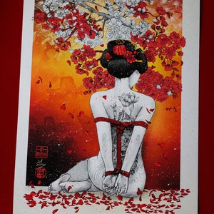 Wachten op de lente- Shibari Fine Art Print - Fine Art-papier van 270 gr