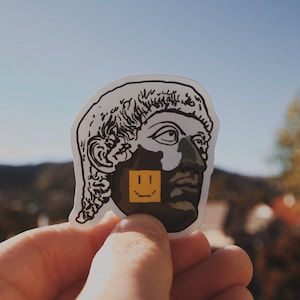 Holographic Sticker, Book Sticker, Laptop Sticker, Water Bottle Sticker, Smiley Face, Smiley Face Sticker, Pixel Art Sticker