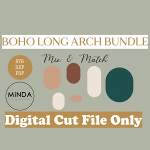 Boho Collection DOUBLE Arch Long Arch Oval SVG Cake Topper Wedding Invitation Cut File | Double Arch Sign SVG Cricut Machine - Silhouette
