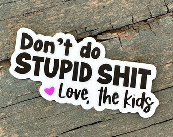 Don’t do stupid shit love THE KIDS Sticker | Mom Sticker | College Gift | Sorority Sticker | Dorm magnet | funny college gift | Stupid shit