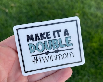 Twin Mom Pride Sticker: Water-Resistant Double Trouble Decal