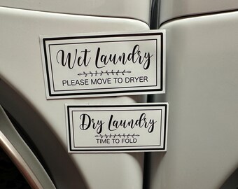Wet and Dry Laundry Magnet Bundle: Laundry Room Decor