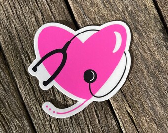 Heart Stethoscope Sticker: Nurse Doctor Gift