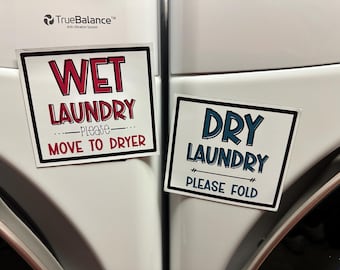 Wet and Dry Laundry Magnet Reminder Bundle