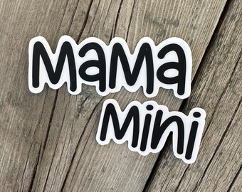 Mama and Mini Matching Stickers: Water Bottle Decals