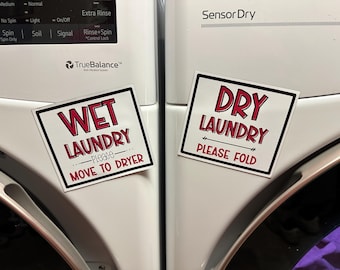 Wet and Dry Laundry Magnet Bundle: Laundry Room Reminder