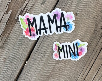 Mama Mini Matching Sticker Set: Hand-Drawn Water Resistant Decals