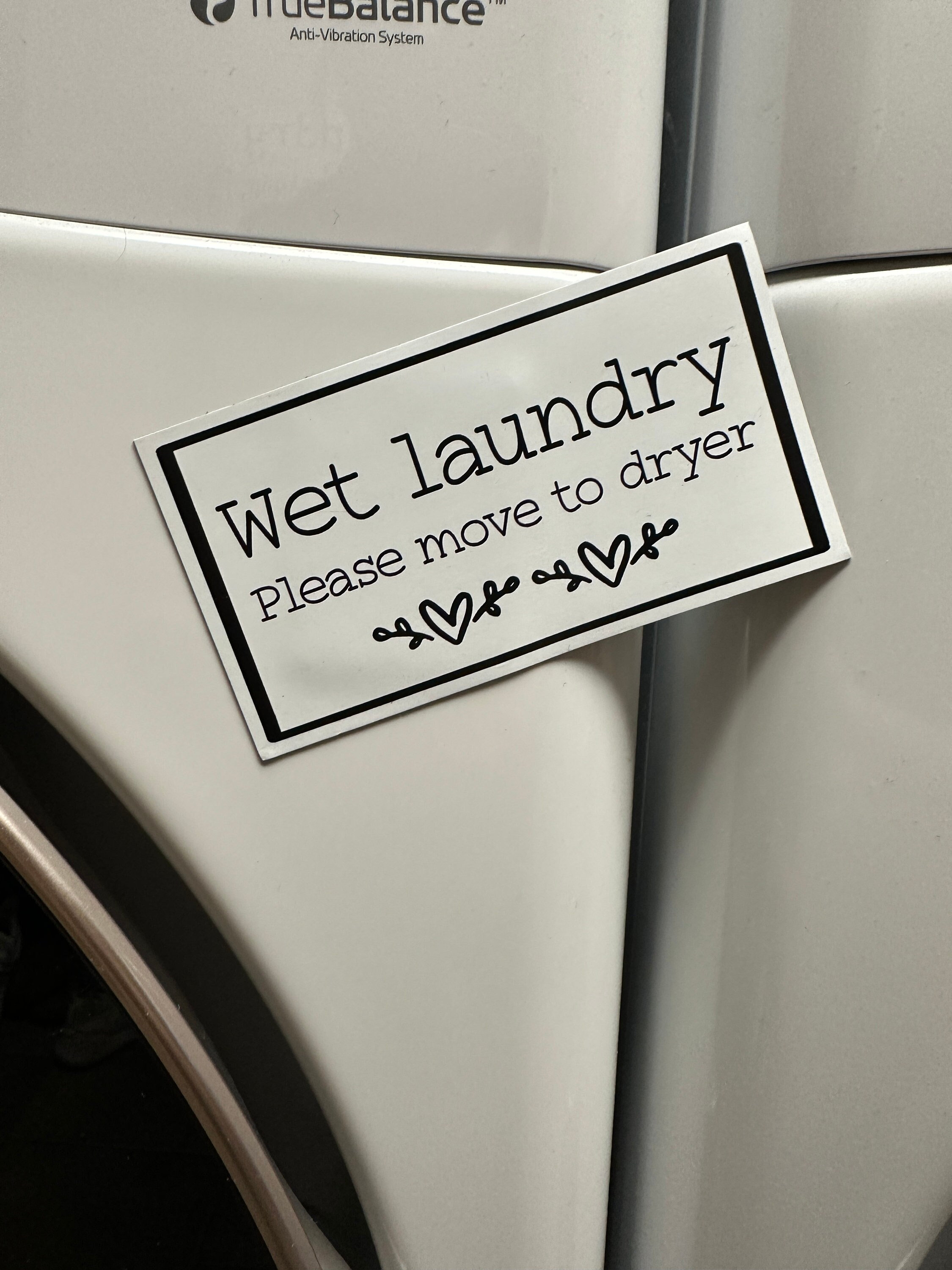 Laundry Cheat Sheet Magnet for Washer or Dryer 