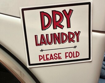Red DRY Laundry Magnet: Washing Machine Reminder