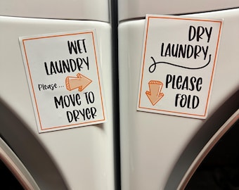 Wet & Dry Laundry Magnet Set: Laundry Room Reminder