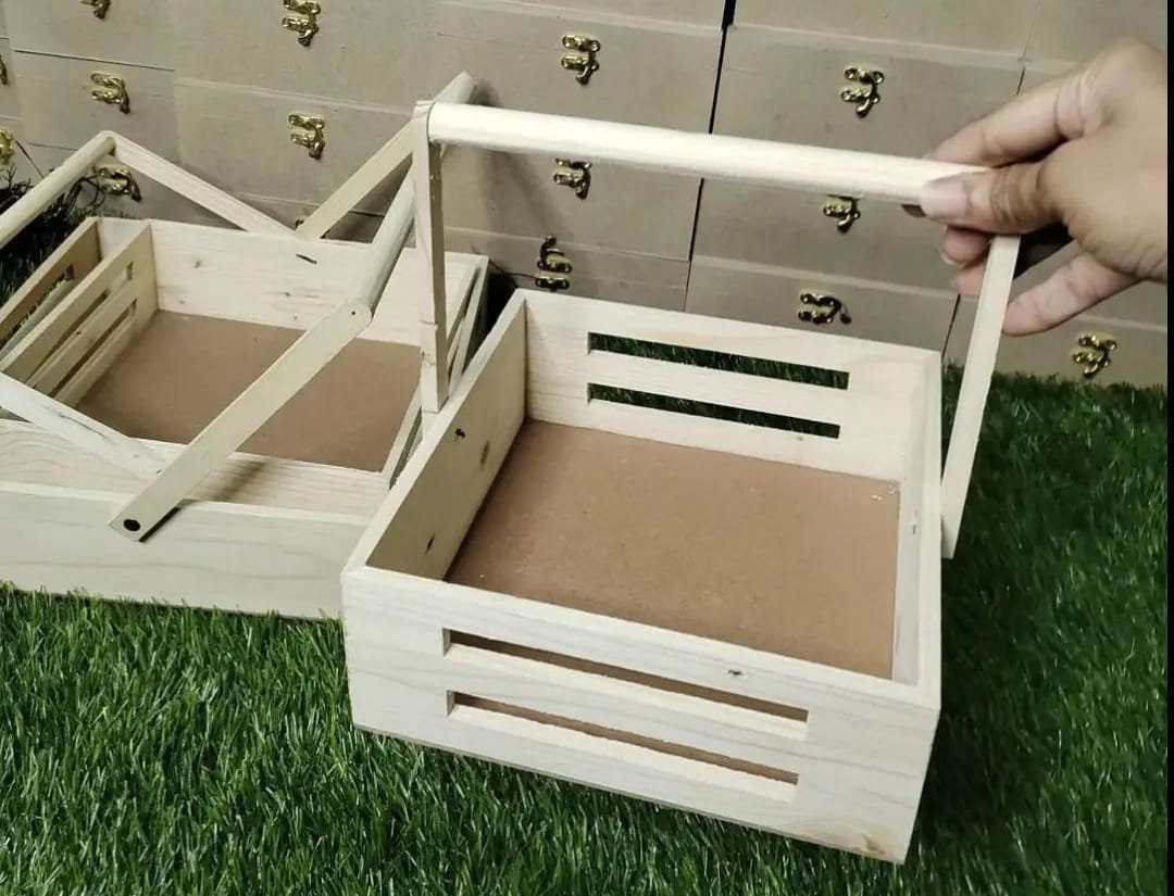 Levishtray Wooden Tray Gift Tray With Handle Hamper Bride Etsy