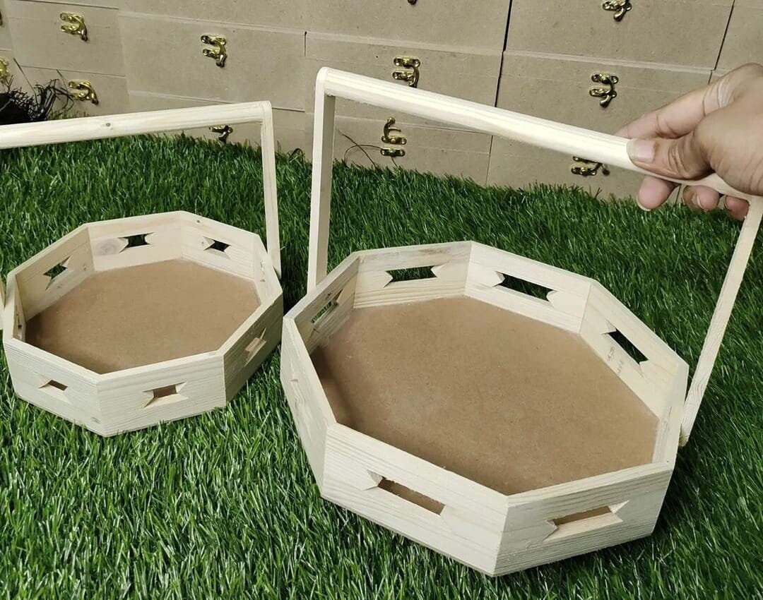 Wooden Hamper Tray Gift Tray With Handle Hamper Bride Gift Etsy