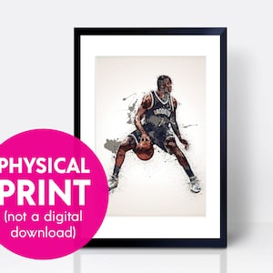 Kevin Durant THICK CARDSTOCK Wall Print | Art | Gift | Home Decor | Kitchen House | Nets | Basketball NBA Brooklyn American America