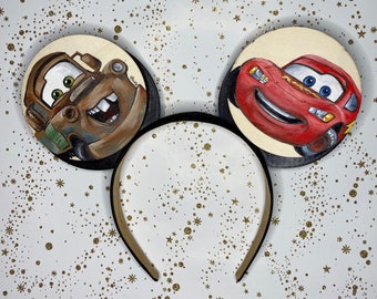 Disney Cars Lightning McQueen Hand Painted Mouse Ears